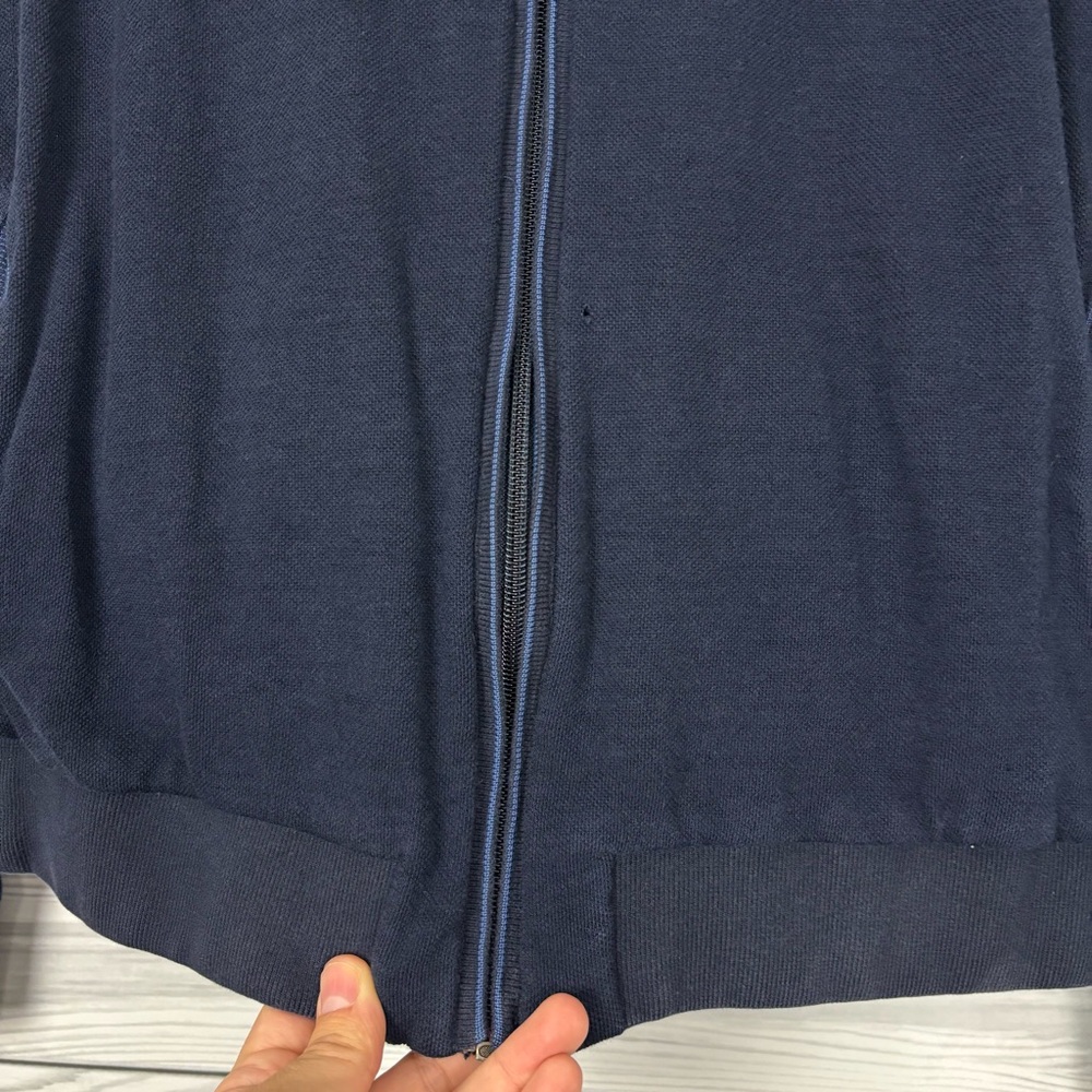 Ermenegildo Zegna Navy Blue Full Zip Cardigan Sweater Jacket Large View 5